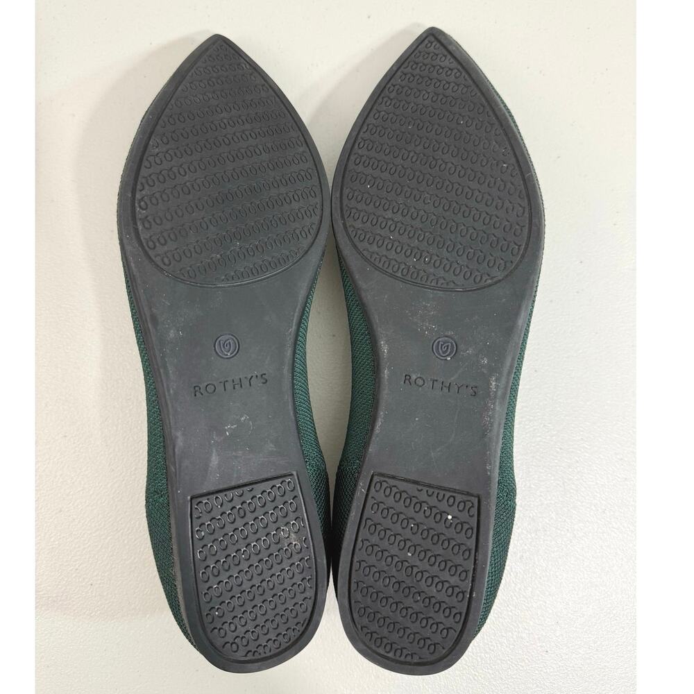 Rothy’s The Point Emerald Green Pointed Toe Ballet Flats Women’s Size 11 Slip On - Picture 9 of 10